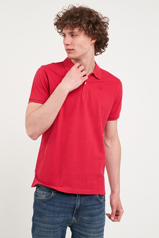 Men's solid color polo shirt - 5