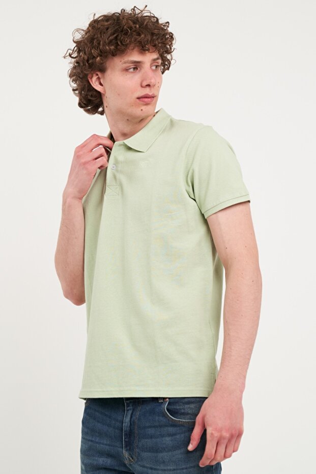 Men's solid color polo shirt - 6