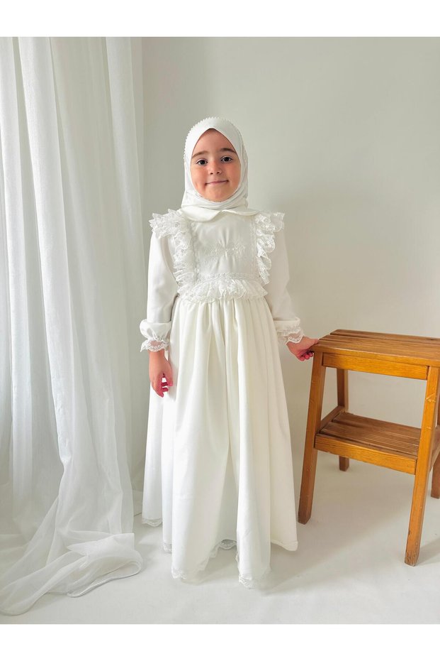 Girls' Hijab Dress, Ceremony Dress, Hijab Suit Suitable for 3-12 Years Old