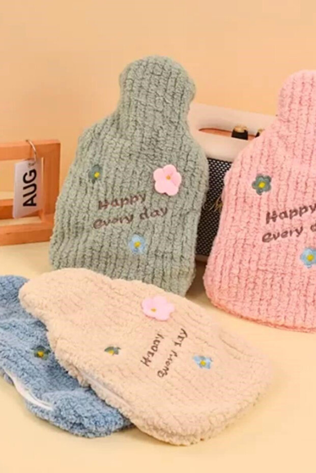 1 Litre Kompakt Tasarım Örgülü Yüzey El Geçmeli Sıcak Su Torbası - 4