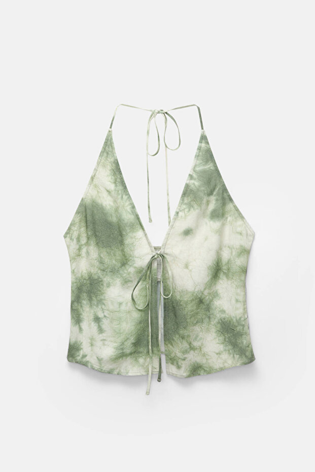 Desenli halter top - 5