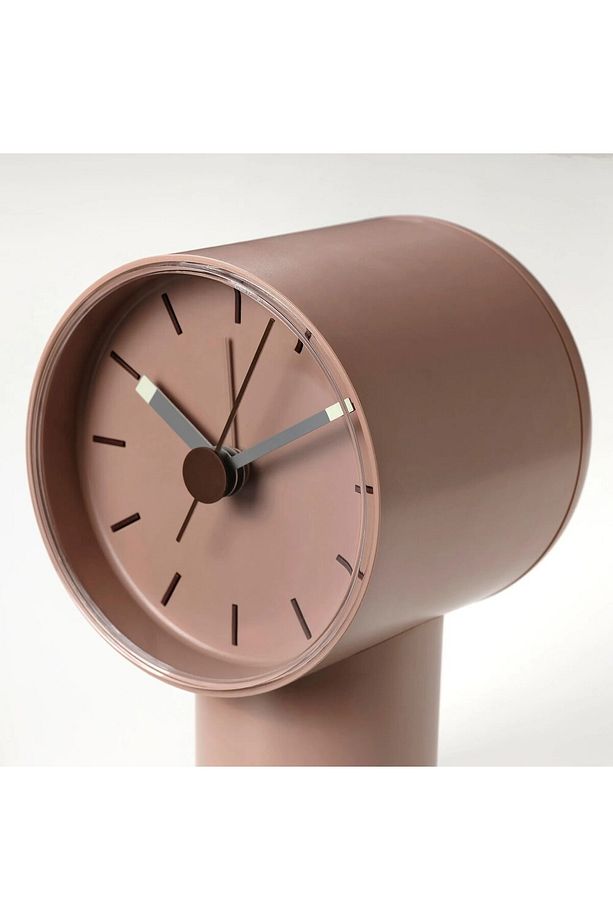 KALİTELİ Çalar Saat Yükseklik 12 Cm İkea Analog Masa Saati Pembe Renk Saat Çap: 8 cm - 4