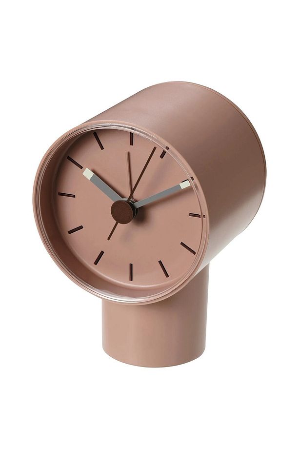 KALİTELİ Çalar Saat Yükseklik 12 Cm İkea Analog Masa Saati Pembe Renk Saat Çap: 8 cm - 2
