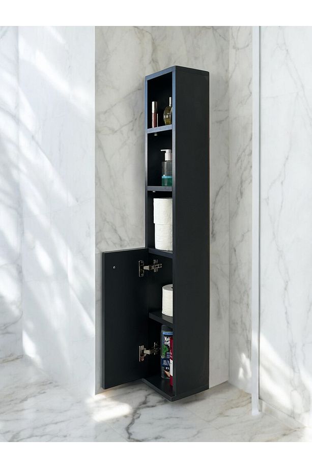 WC Klozet Rafı, Tuvalet Kağıtlığı, %100 MDF Banyo Düzenleyici Raf, Banyo Lavabo Dolabı, WC Kağıtlık - 5