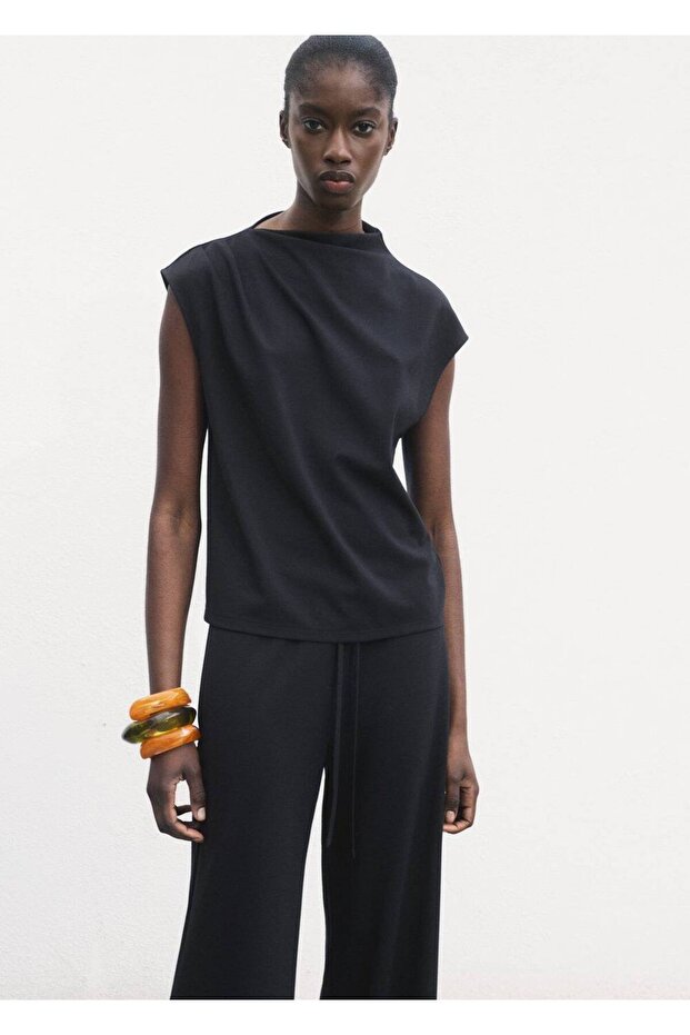 Wide leg elastik belli pantolon - 5