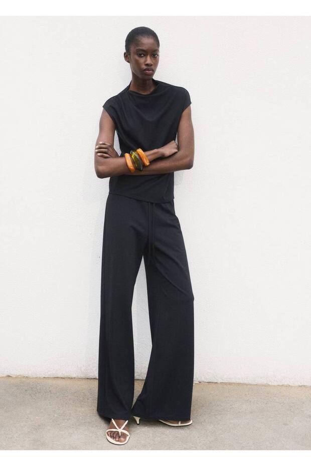 Wide leg elastik belli pantolon - 2