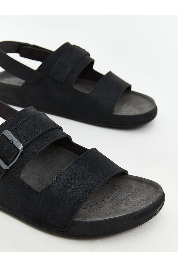 Lcw Steps Siyah Süet Görünümlü Erkek Sandalet - 3