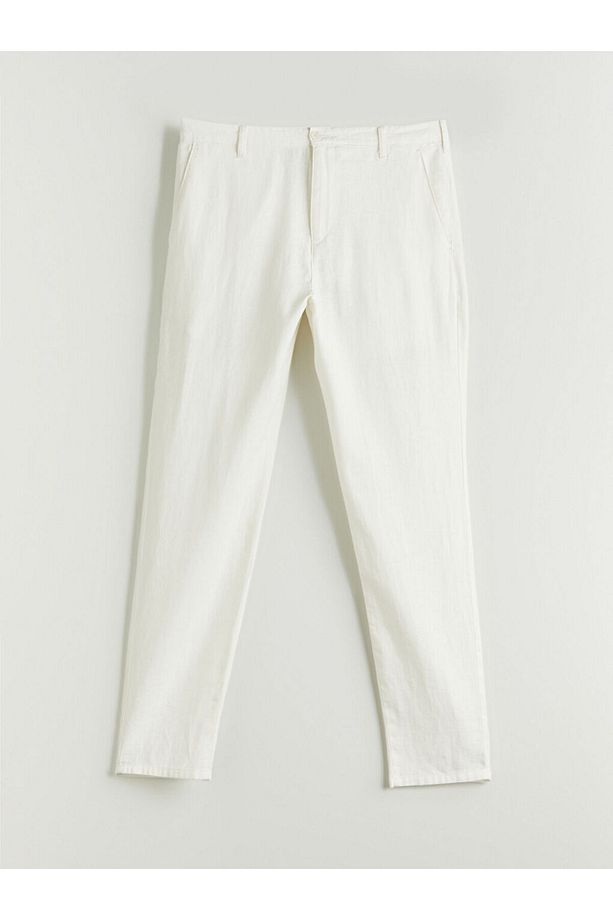 LCW Standart Kalıp Keten Karışımlı Erkek Chino Pantolon Fast Moda - 5
