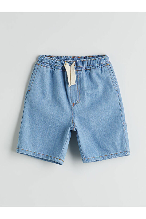 Indigo Boys' Jean Shorts with Elastic Waist