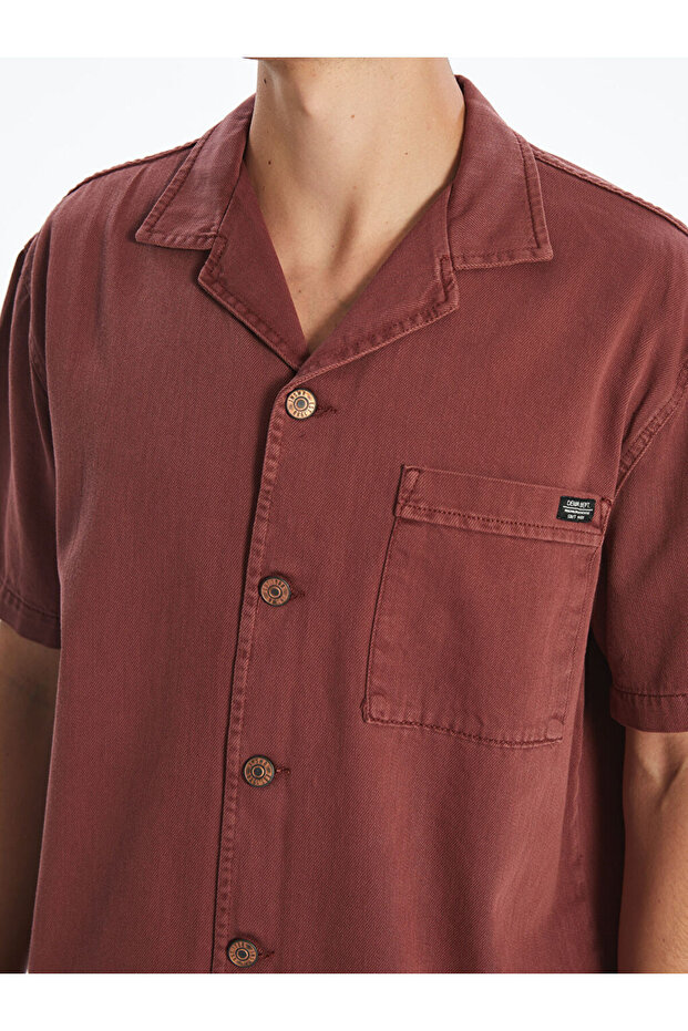 Regular Fit Kısa Kollu Erkek Jean Gömlek - 3