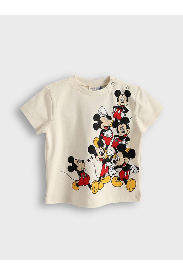 Mickey Mouse Baskılı Erkek Bebek Şortlu Pijama Takım - 2