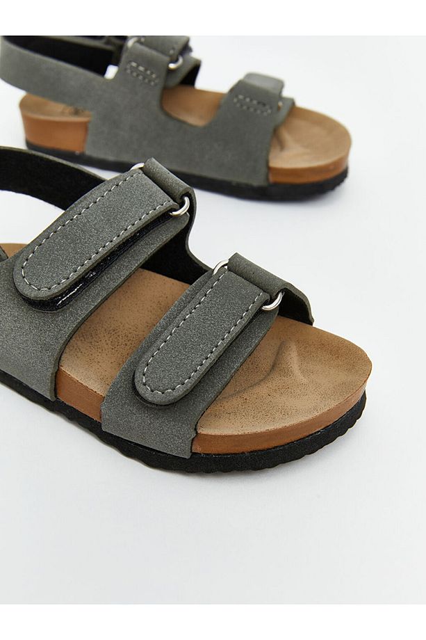 LCW STEPS Haki Süet Görünümlü Erkek Çocuk Sandalet - 3
