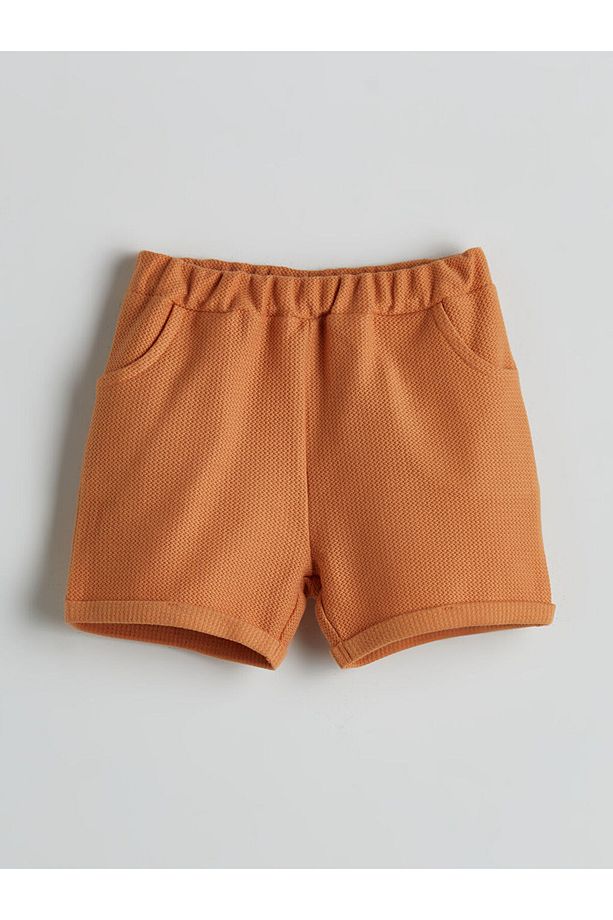 Beli Lastikli Basic Erkek Bebek Şort 2'li - 4