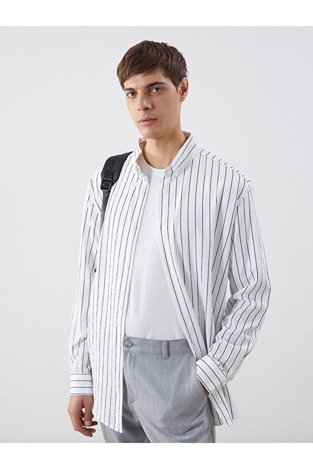 Lcw Slim Fit Striped Men's Shirt