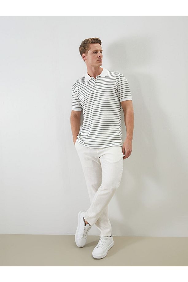 LCW Standart Kalıp Keten Karışımlı Erkek Chino Pantolon Fast Moda - 1