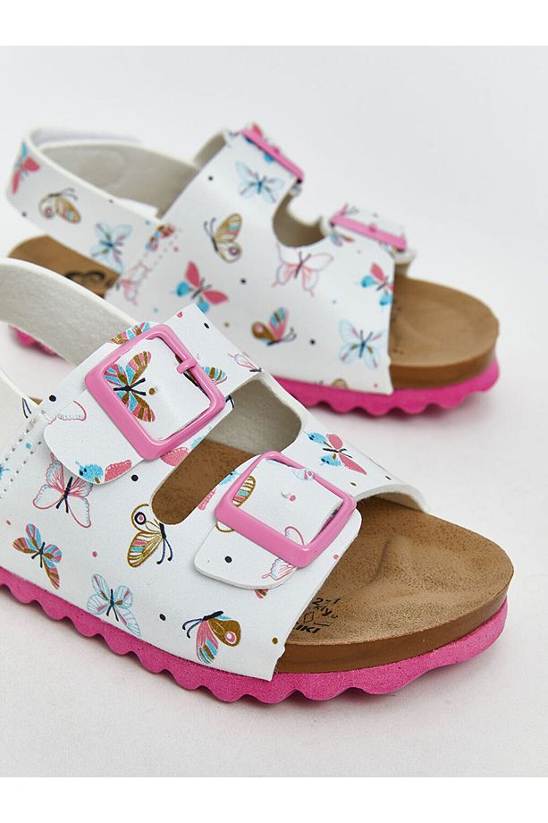 LCW STEPS Ekru Kelebek Baskılı Kız Bebek Sandalet - 3