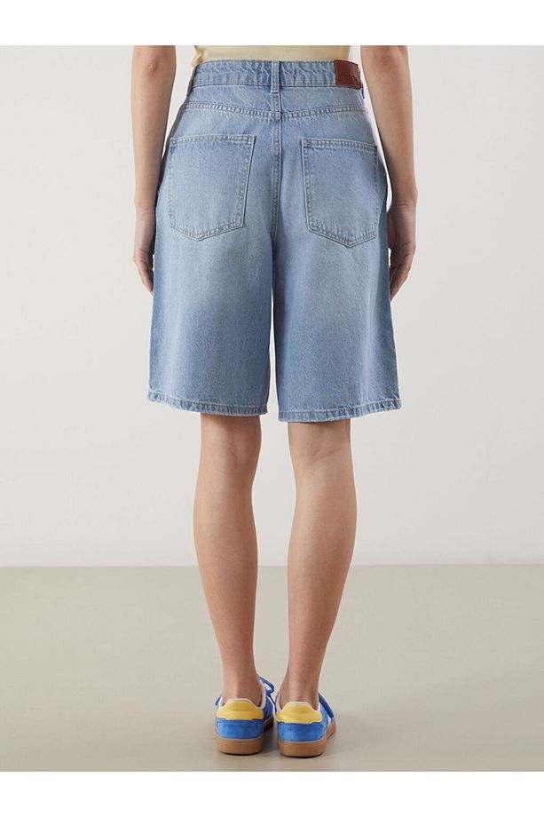 XSIDE Mavi Bermuda Fit Kadın Jean Şort - 4