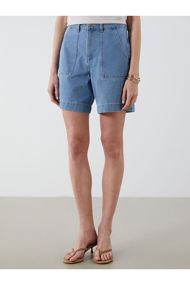 Bermuda Fit Kadın Jean Şort - 2