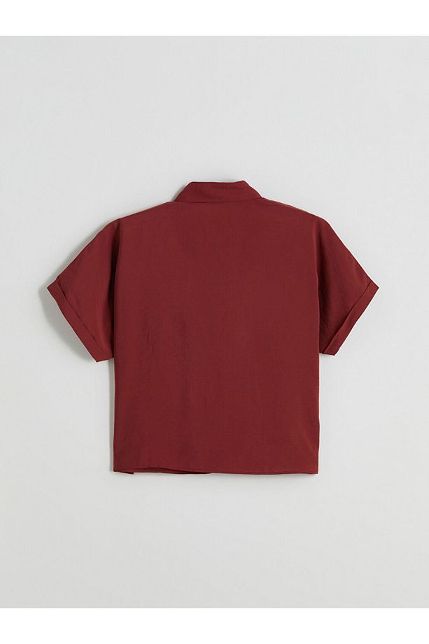 Mürdüm Oversize Modal Karışımlı Kadın Gömlek - 6