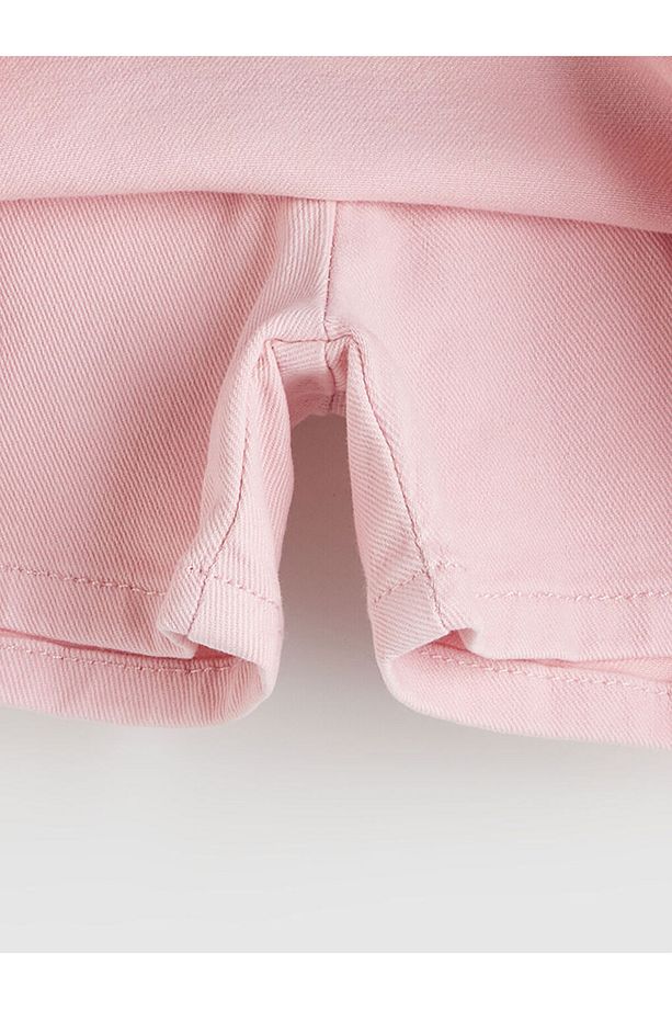 Pembe Beli Lastikli Kız Çocuk Jean Şort Etek - 3