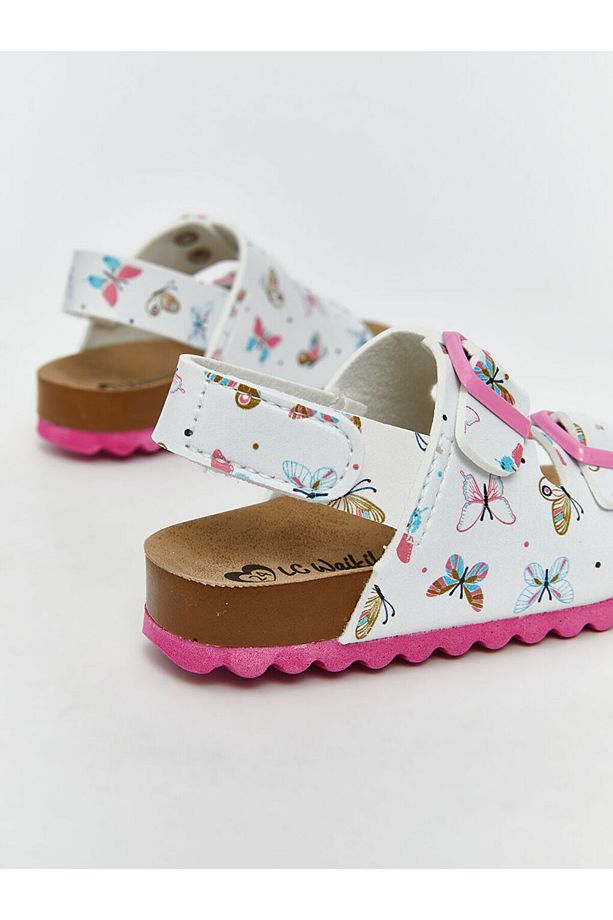 LCW STEPS Ekru Kelebek Baskılı Kız Bebek Sandalet - 5