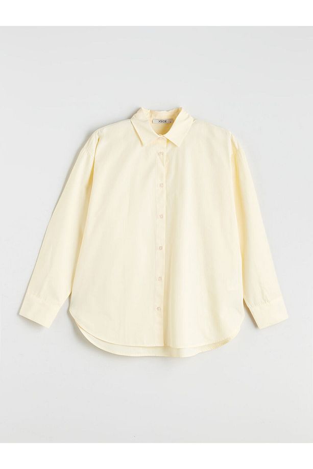 XSIDE Sari Oversize Poplin Kadın Gömlek - 5