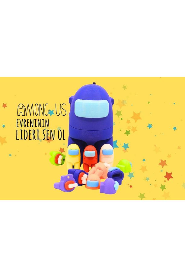 Amongus Oyuncak Robot Impostor 8 Figürlü Tam Set Orijinal Detaylar Kaliteli Üretim (Mavi) - 5