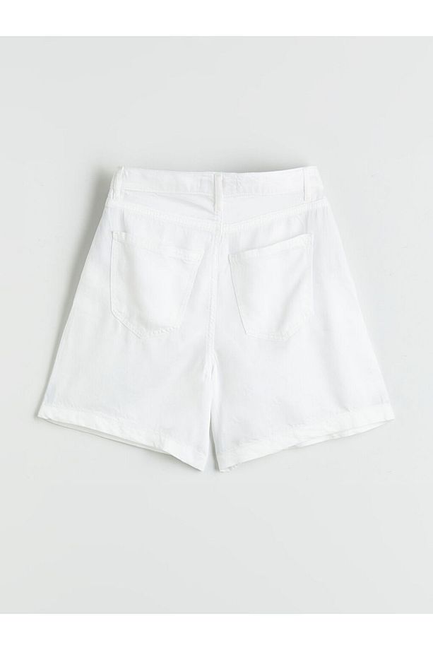 Loose Fit Pileli Jean Şort Etek - 6