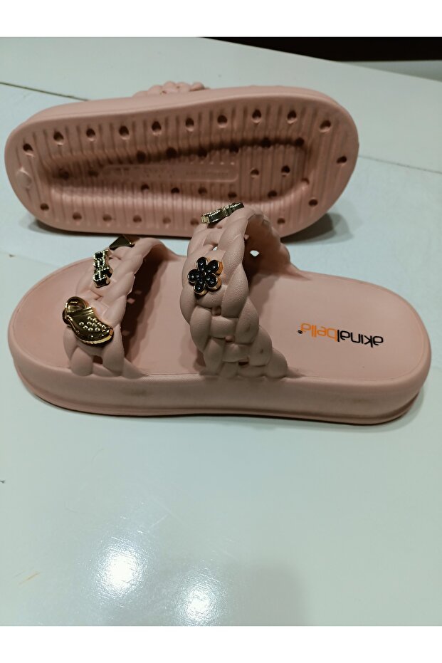 Ultrasoft Double Band Stone Women's Slippers E423. Z