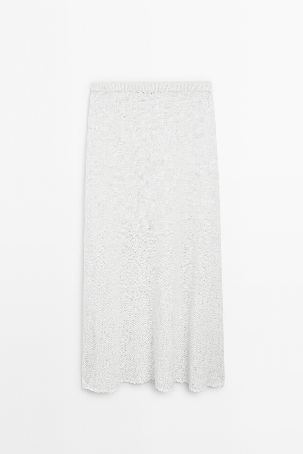 Pamuklu triko midi etek - 7