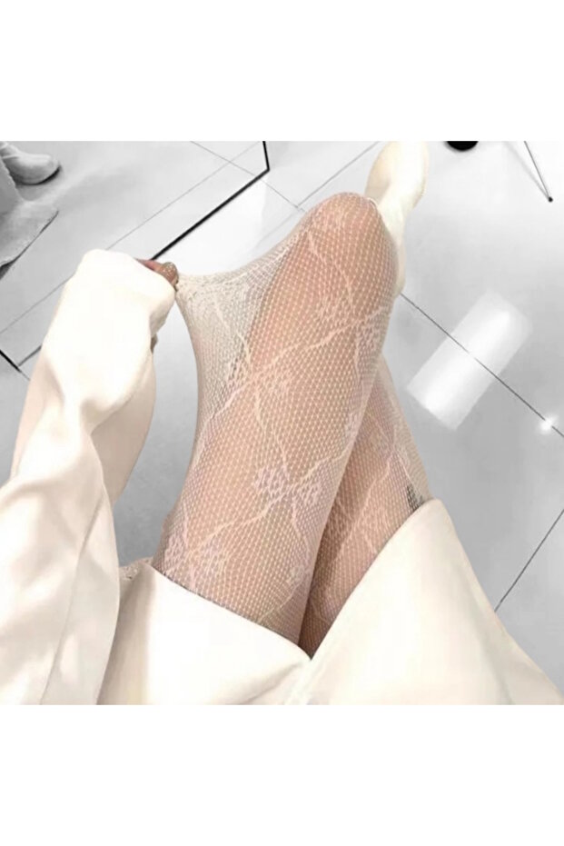 Bow Pattern Bow Patterned Imported Pantyhose - 1
