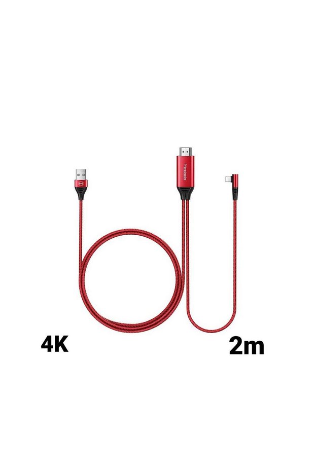 Cablu HDMI la Lightning si USB Plug&Play Red 2m