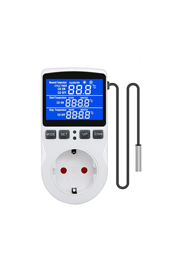 Socket with Thermostat, Programmable, Air Conditioning Automation, 16A, 230V, Temperature Probe 1.7M, Ignif - 1