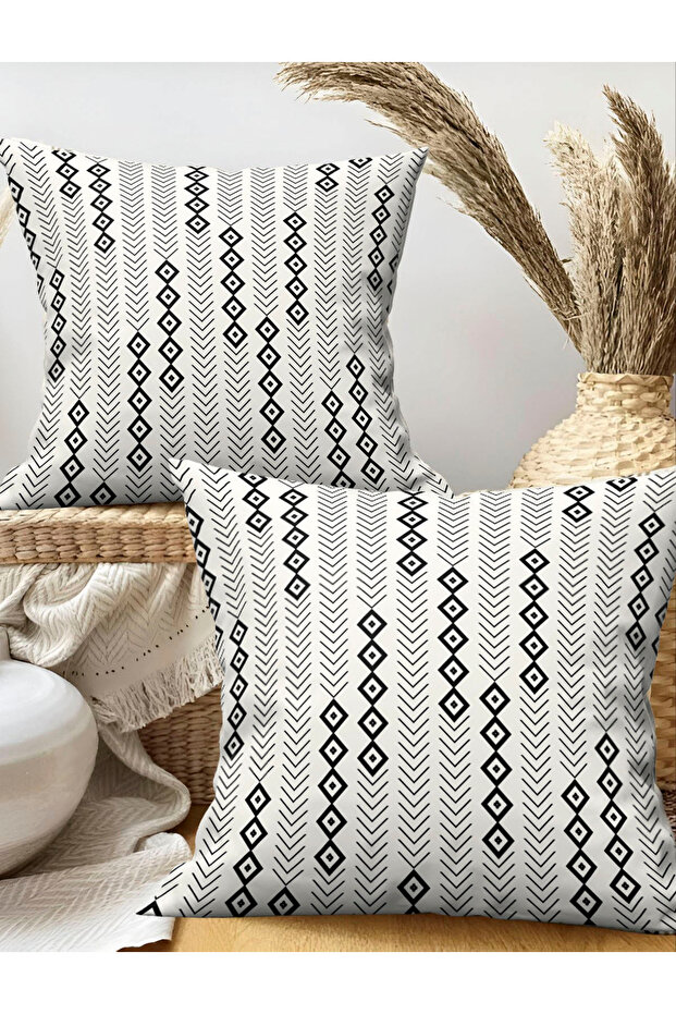Bohemian, Velvet Fabric 2-Piece Throw Pillow Case 43X43 cm - Double-Sided Printing