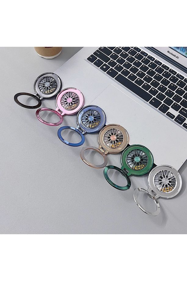 Popsocket Tekerlek Temalı Dönen Jantlar Yapışkanlı Standlı Telefon Tutacağı Plastik ve Hafif Tutacak - 6