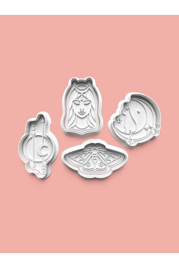 Celestial Science Theme Cookie Mold and Sugar Dough Mold Set of 4 0657-Set