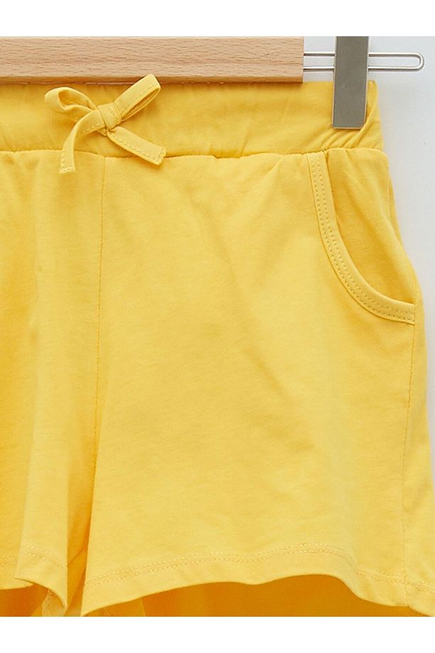 Beli Lastikli Basic Pamuklu Kız Çocuk Şort - 3