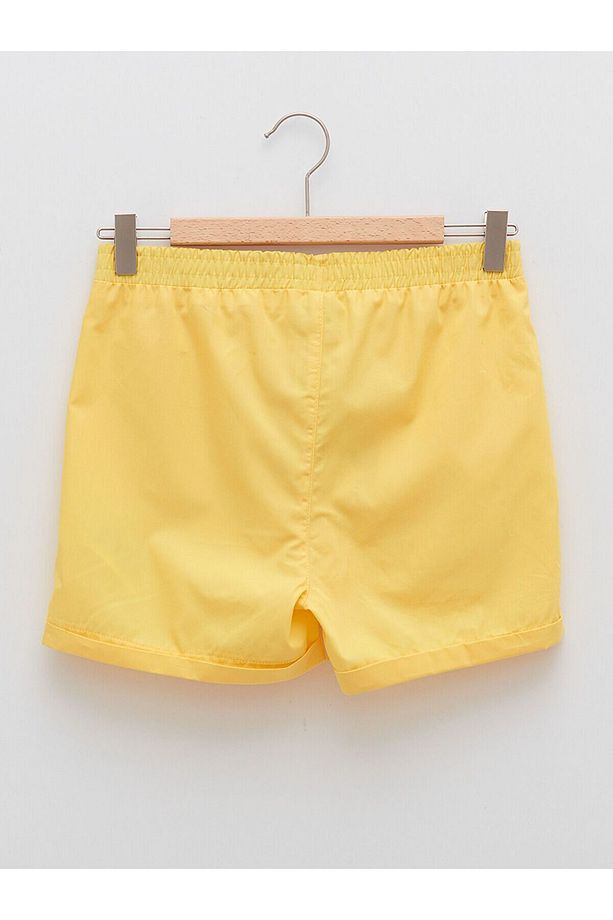 Beli Lastikli Basic Poplin Kız Çocuk Şort - 2