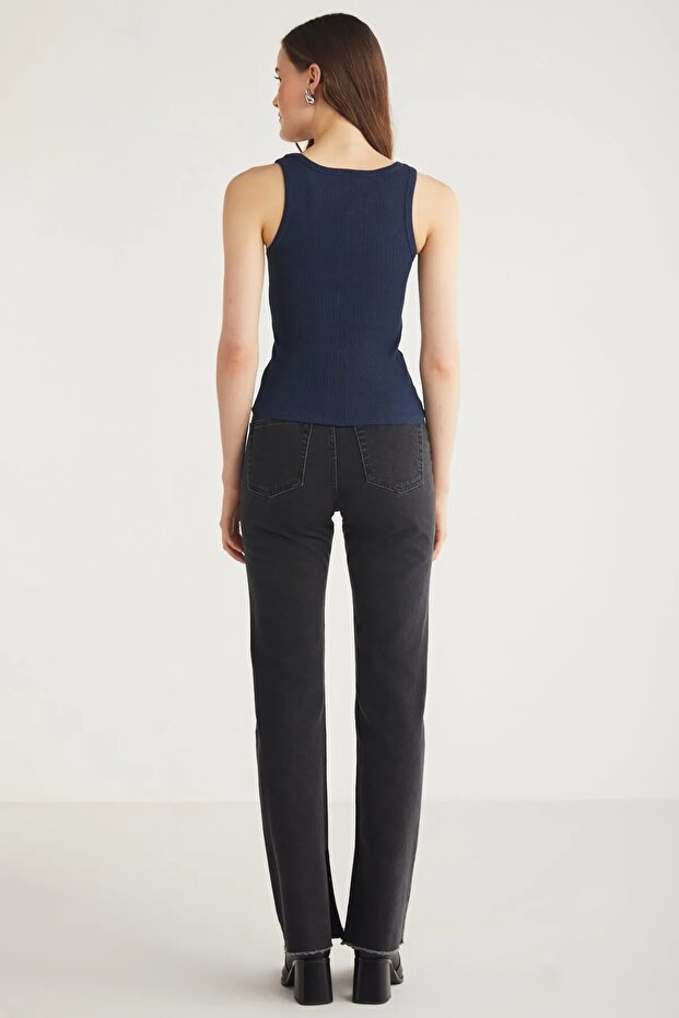 Women's Ribbed Look Thick Strap Basic Undershirt - 2