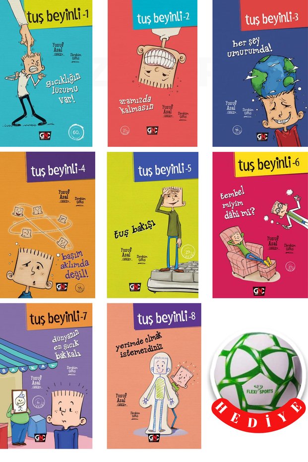Tuş Beyinli 8 Kitap Set - Yusuf Asal (Soccer Ball Gift)