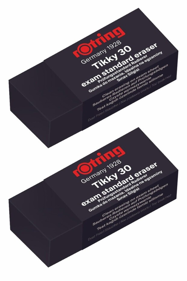 Medium Size Black Eraser 2 Pieces Exam Eraser Rotring Non-Marking Dust-Free Sigi Quality Original