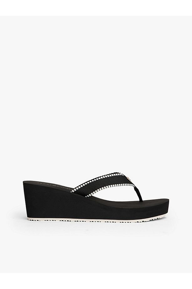 TH Monogram Wedge Flip-Flops - 1