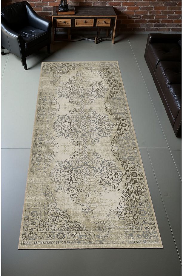 Makinede Yıkanabilir Kaymaz Taban Leke Tutmaz Göbekli Salon Halısı Mutfak Halısı ve Yolluk - 4