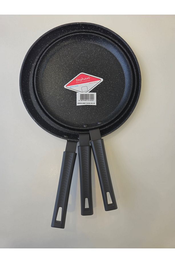 3*LÜ DÖKÜM GRANİT KREP&OMLET TAVASI SETİ 30-26-24 CM SET - 8