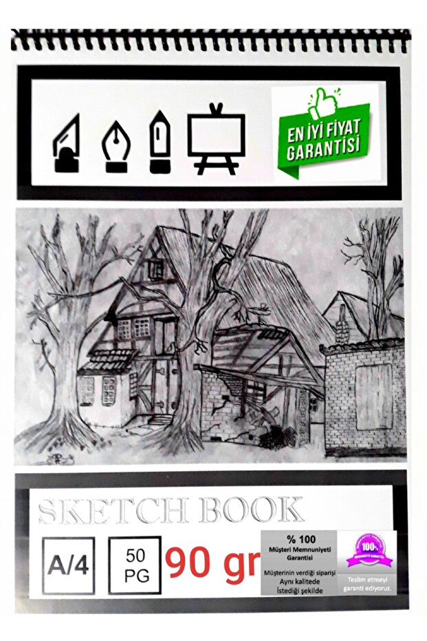 A4 Eskiz Defteri (SKETCH BOOK) A4 90 Gr 50 Yp - 1