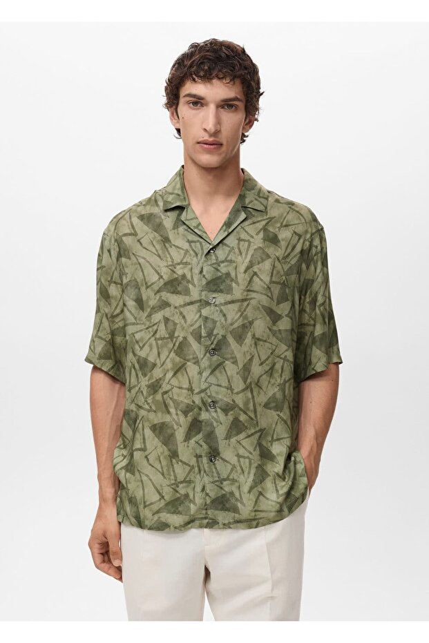 Bowling yaka desenli gömlek - 1