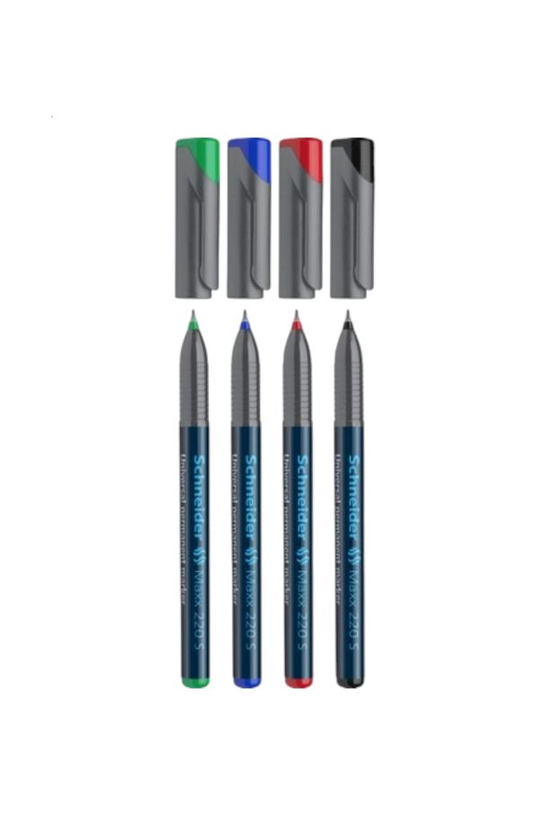 MAXX 220 S ASETAT KALEMİ 0,4 MM MAVİ-KIRMIZI-SİYAH-YEŞİL ( 4 Adet ) - 1