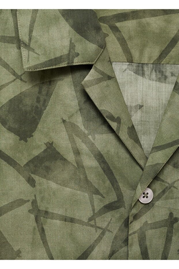 Bowling yaka desenli gömlek - 5