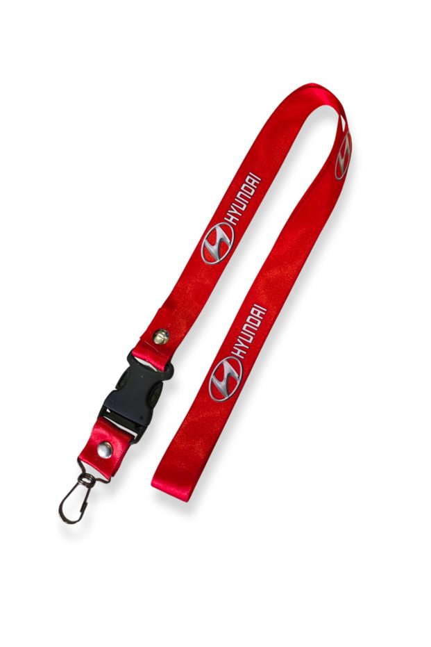 Red Car Auto Mirror Hanger with Hyundai Logo | Hyundai Mirror Rope with Keychain