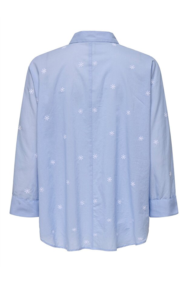 Onlnew Lina Grace Ls Emb Shirt Noos Wvn Women Blue Uk Shirt - 15283743 - 4